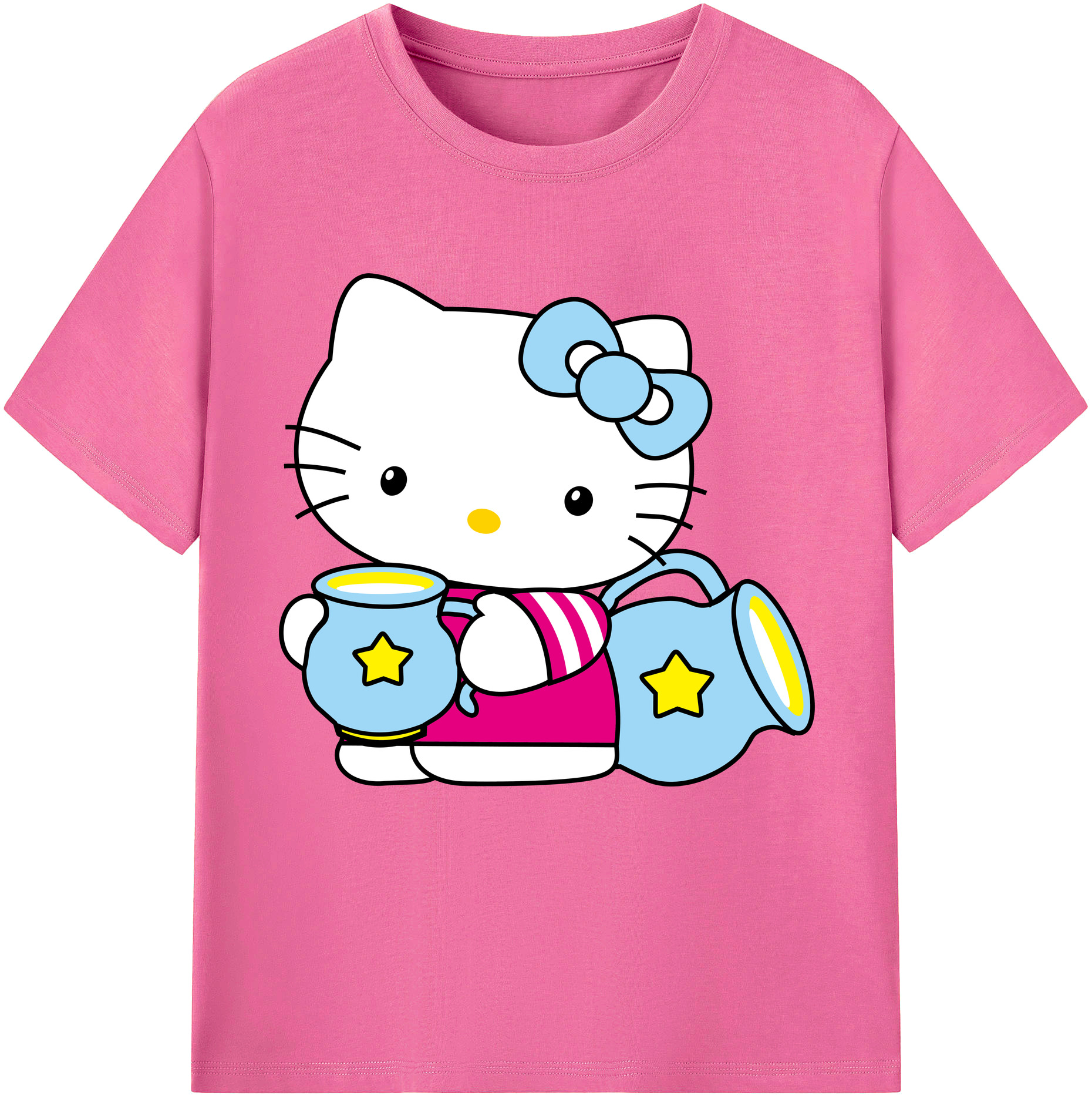 （画像用） Hello Kitty ハローキティ レディースカジュアルプリントTシャツ（綿100％）